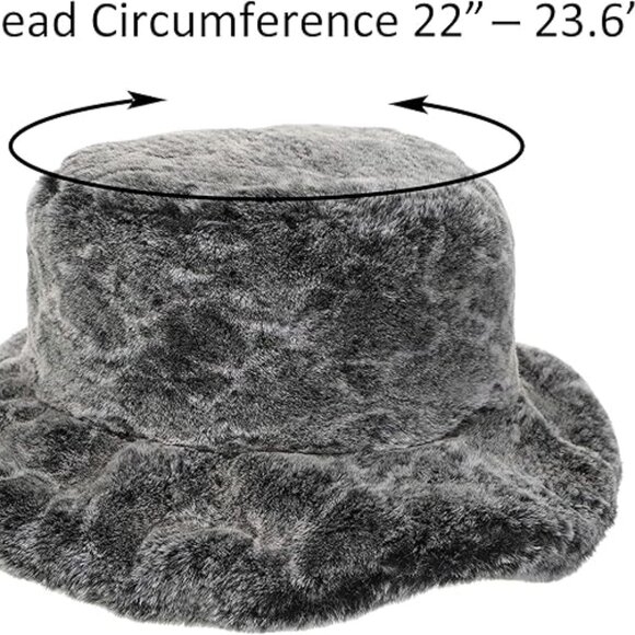 Snakeskin Print Faux Fur Bucket Hat main image 4